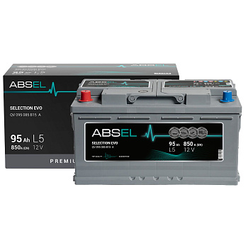 Аккумулятор SLI ABSEL SELECTION EVO 12V L5 95Ah 850A (1) ПП (легковая) type EURO (353x175x190)
