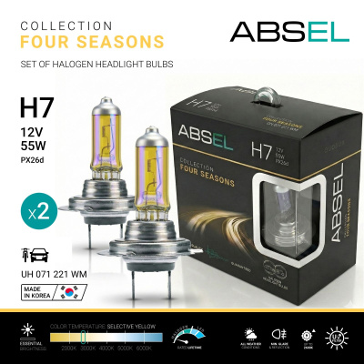 Лампа галогенная H7 PX26d 12V 55W FOUR SEASONS (комплект 2шт)
