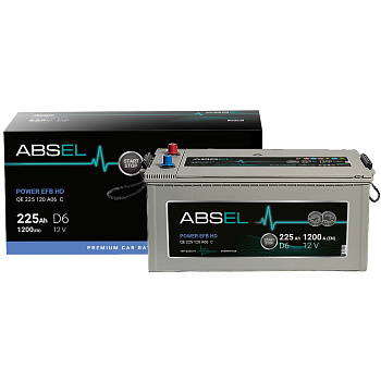 Аккумулятор EFB ABSEL POWER EFB HD 12V D6 225Ah 1200A (3) ОП (грузовая) type EURO (516x275x241)