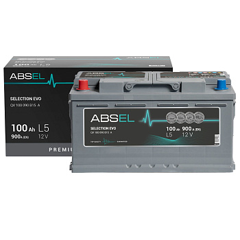 Аккумулятор SLI ABSEL SELECTION EVO 12V L5 100Ah 900A (1) ПП (легковая) type EURO (353x175x190)