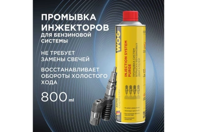Промывка инжектора WOG бензинового двигателя безразборным методом, 800 мл